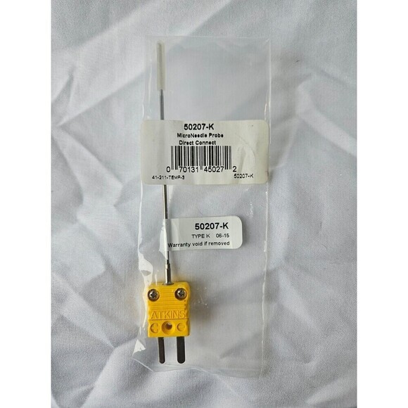 Cooper-Atkins Micro Chisel Tip Thermocouple Probe Type K 50207-K Micro Needle - Picture 1 of 2